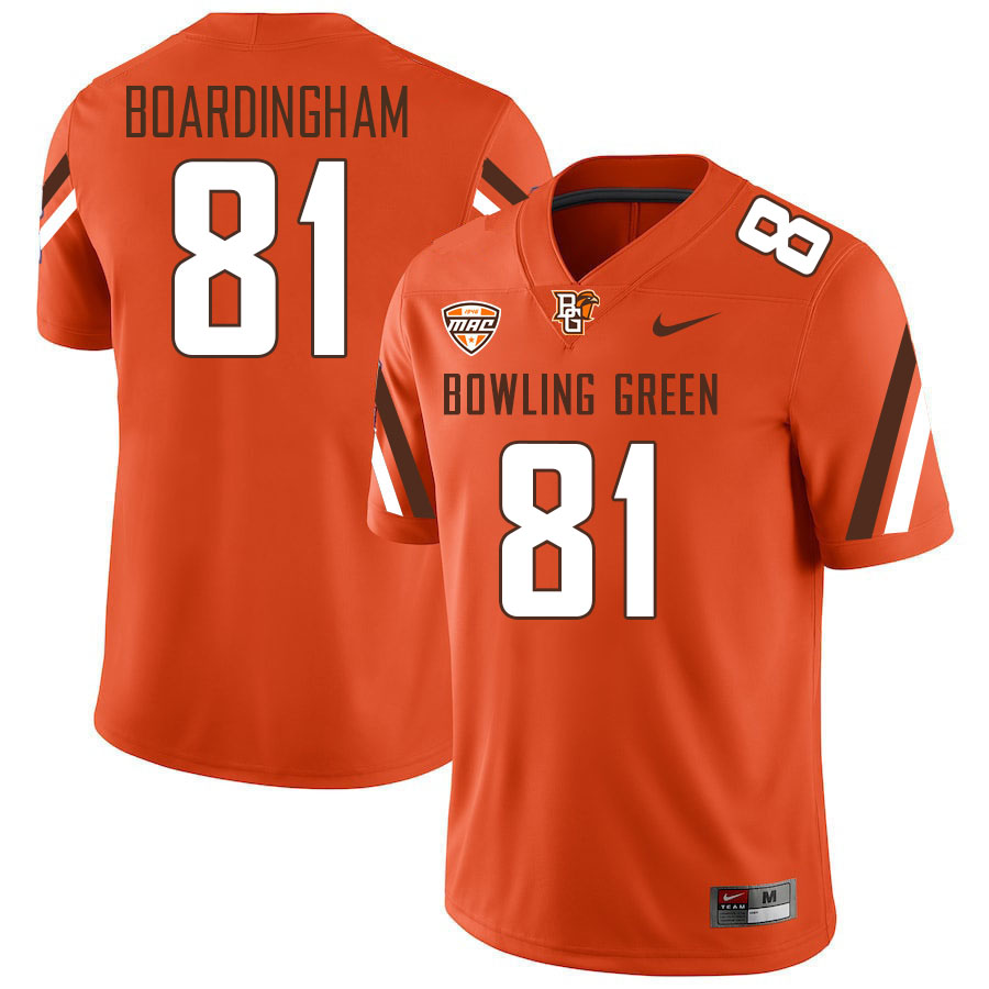 Bowling Green State Falcons #81 Arlis Boardingham College Football Jerseys Stitched-Orange
